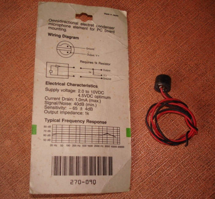 Figure 5 - Back of Radio Shack mic package.
