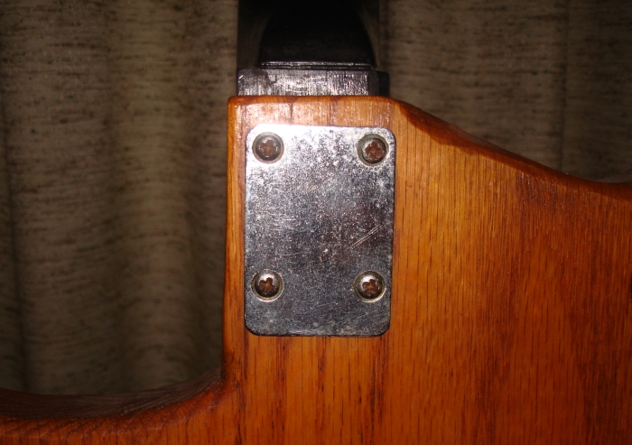 Figure 3 - Neck screw plate covers old holes.